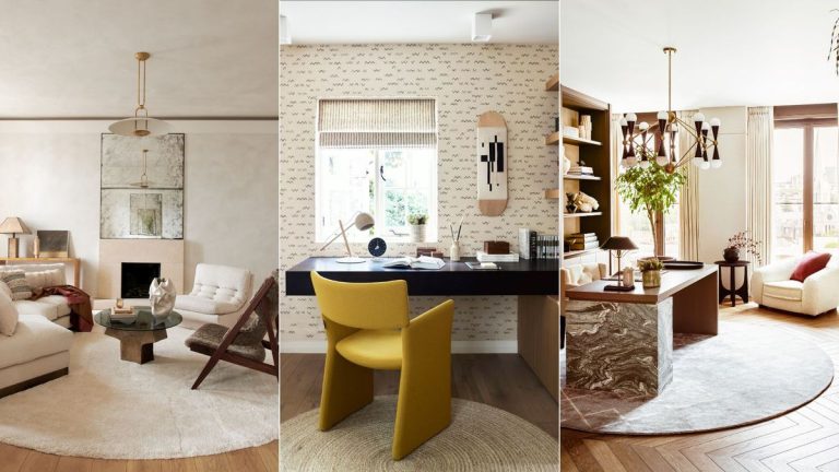 Quand utiliser un tapis rond ?  La forme la moins appréciée peut souvent être le meilleur choix, disent les designers
