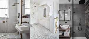 Idées de carrelage de salle de bain gris – 16 façons de travailler avec de la céramique, de la porcelaine et de la pierre grises