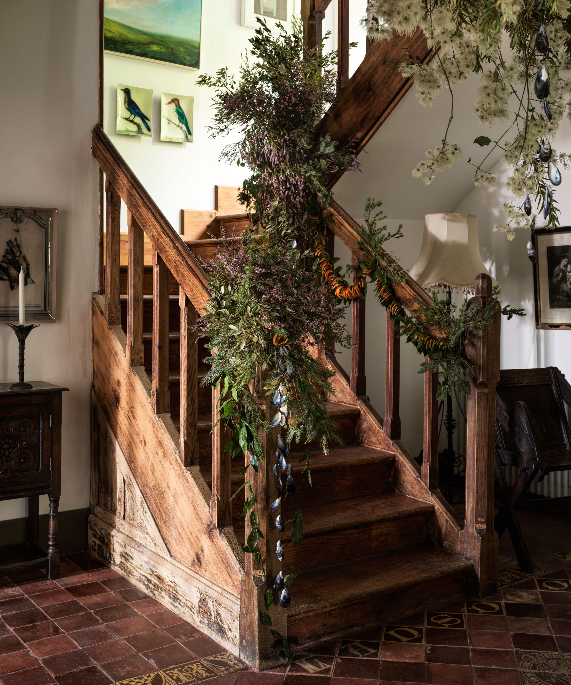 Guirlande De Noël 10m Avec Nœuds Rouges - Décoration Sapin, Cheminée & Escalier Intérieur Extérieur