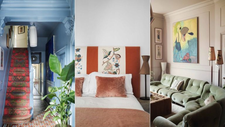 Cette maison de ville londonienne de caractère est une classe de maître dans la superposition de textures, de motifs et de couleurs Cette maison de ville londonienne de caractère est une classe de maître dans la superposition de textures, de motifs et de couleurs
