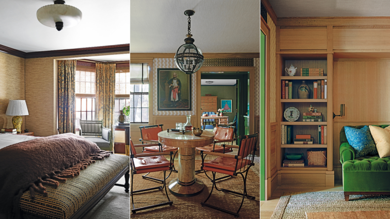 Cette pierre brune de style fédéral mélange des éléments historiques avec des couches de couleurs vives (y compris une cuisine vert lime) Cette pierre brune de style fédéral mélange des éléments historiques avec des couches de couleurs vives (y compris une cuisine vert lime)