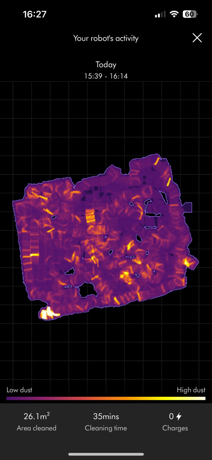 Une capture d'écran de l'application Dyson