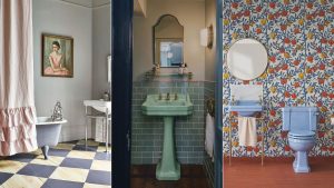 Les salles de bains colorées font leur retour – 5 façons de styliser ces accessoires rétro dans n’importe quel décor