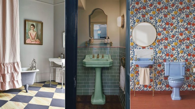 Les salles de bains colorées font leur retour – 5 façons de styliser ces accessoires rétro dans n’importe quel décor