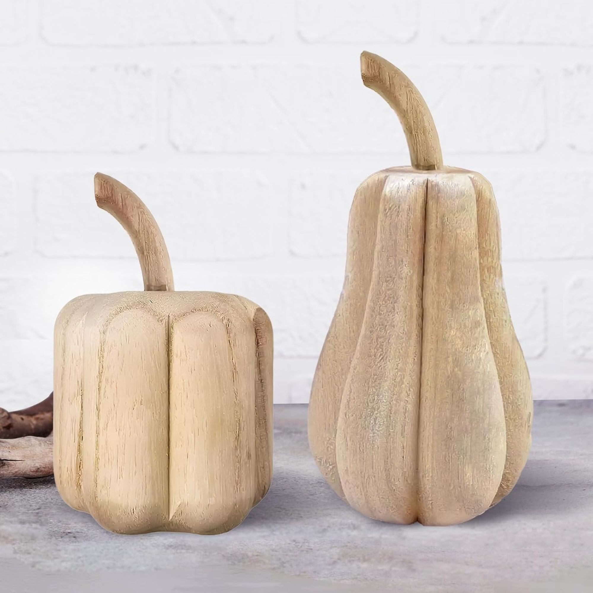 AOCEAN 2 pièces citrouilles en bois d'Halloween
