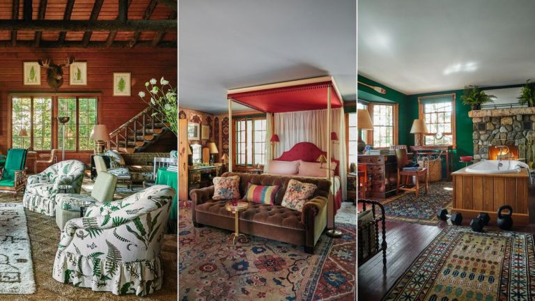 « English Country House Meets Palace of Versailles » décrit l’ambiance de cette maison de vacances exubérante sur le lac Saranac `` English Country House Meets Palace of Versailles '' décrit l'ambiance de cette maison de vacances exubérante sur le lac Saranac