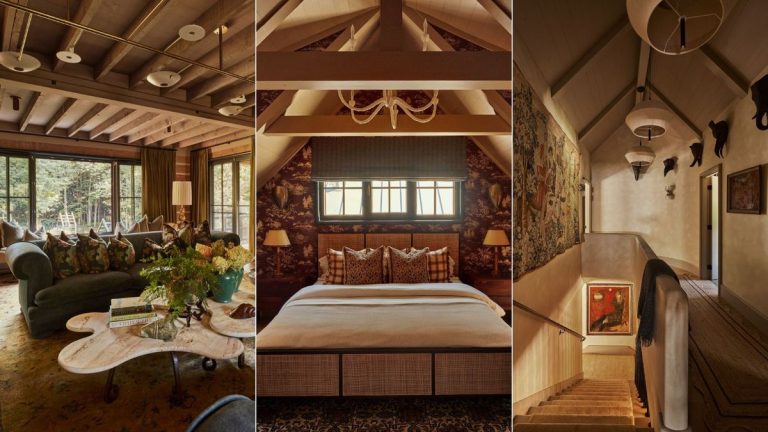 Un chalet canadien autrefois abandonné a été ramené à la vie avec des meubles personnalisés et des antiquités de caractère des voyages des concepteurs Un chalet canadien autrefois abandonné a été ramené à la vie avec des meubles personnalisés et des antiquités de caractère des voyages des concepteurs