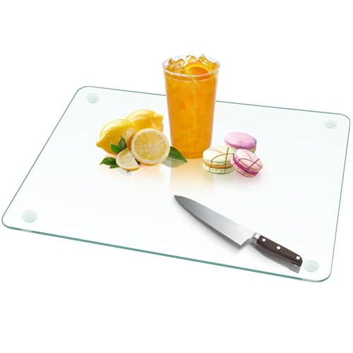 Planche à découper en verre transparent 