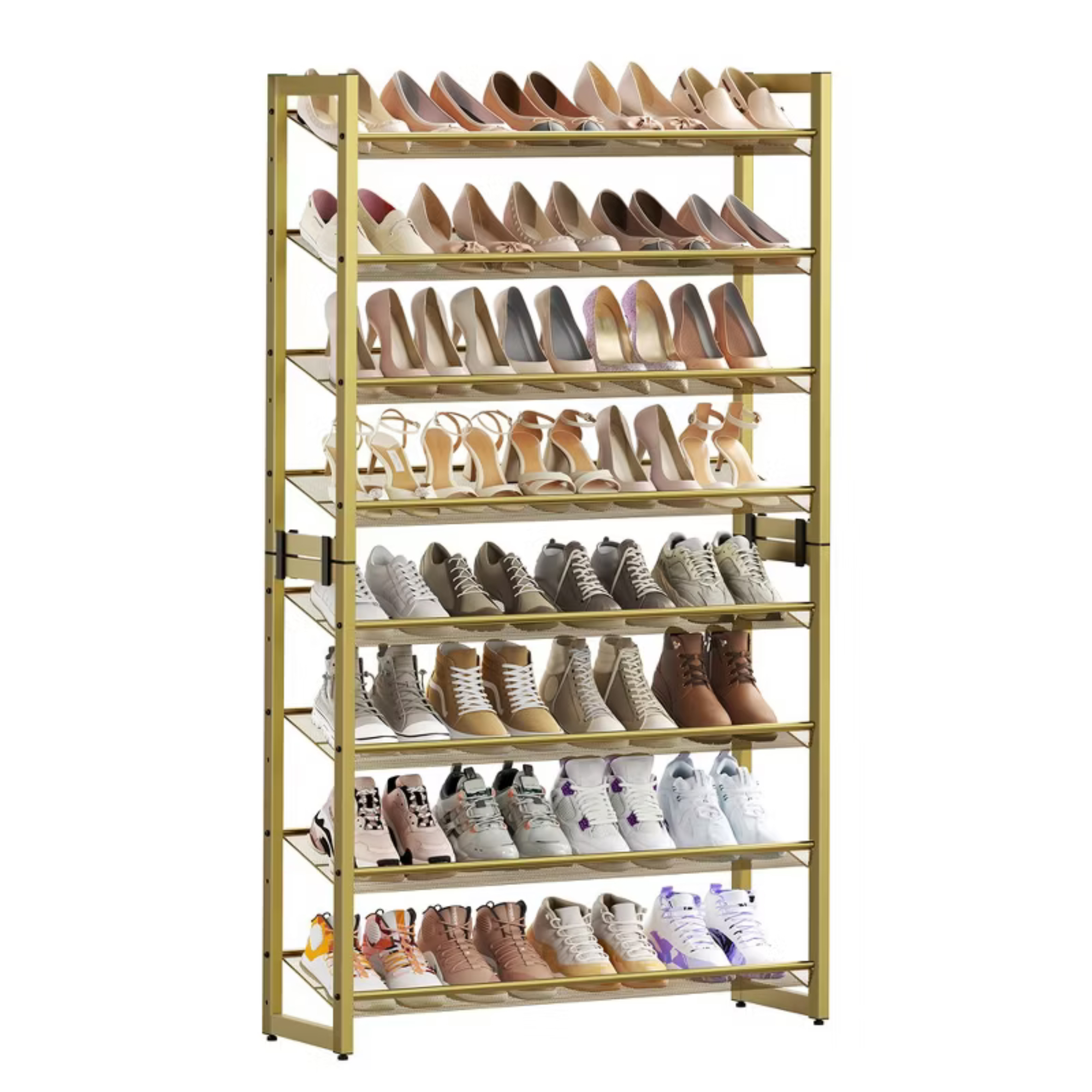 Songmics Rack à chaussures en métal à 8 niveaux, ensemble de 2
