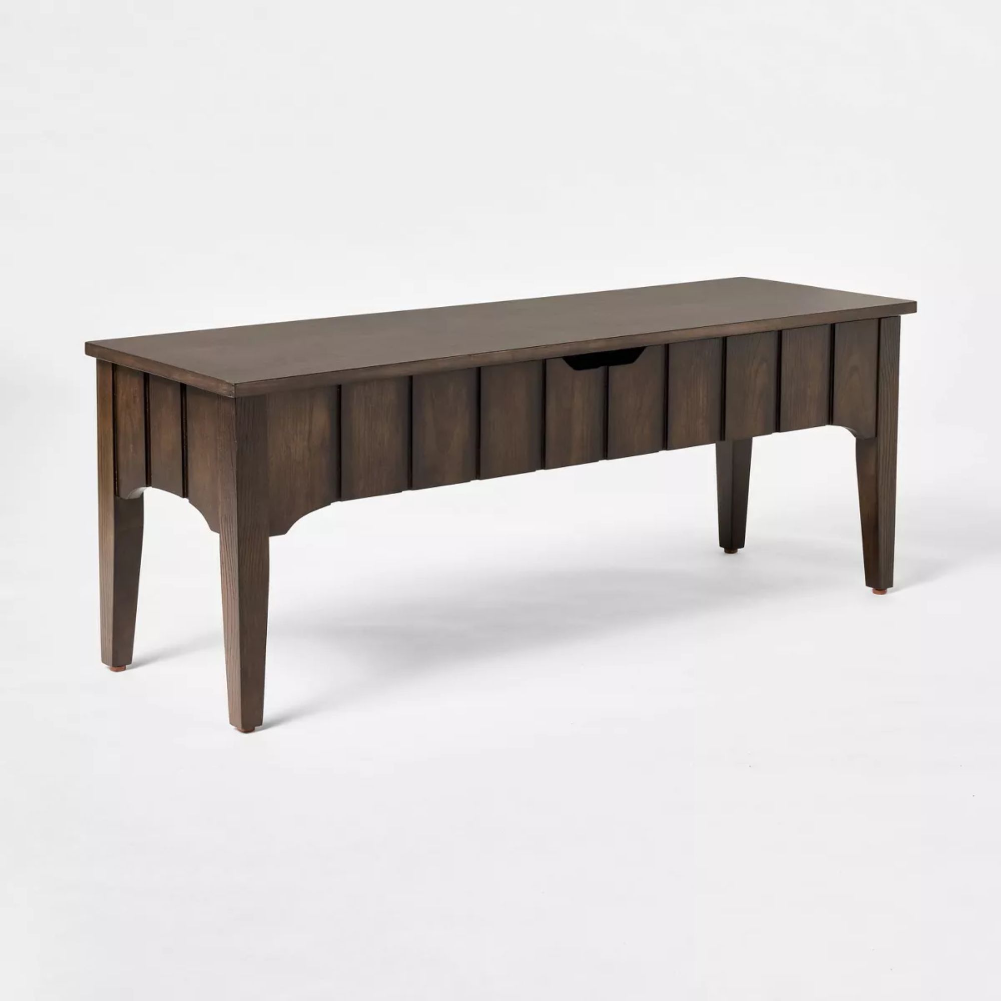 Rangement de base en bois Palma Ottoman brun foncé