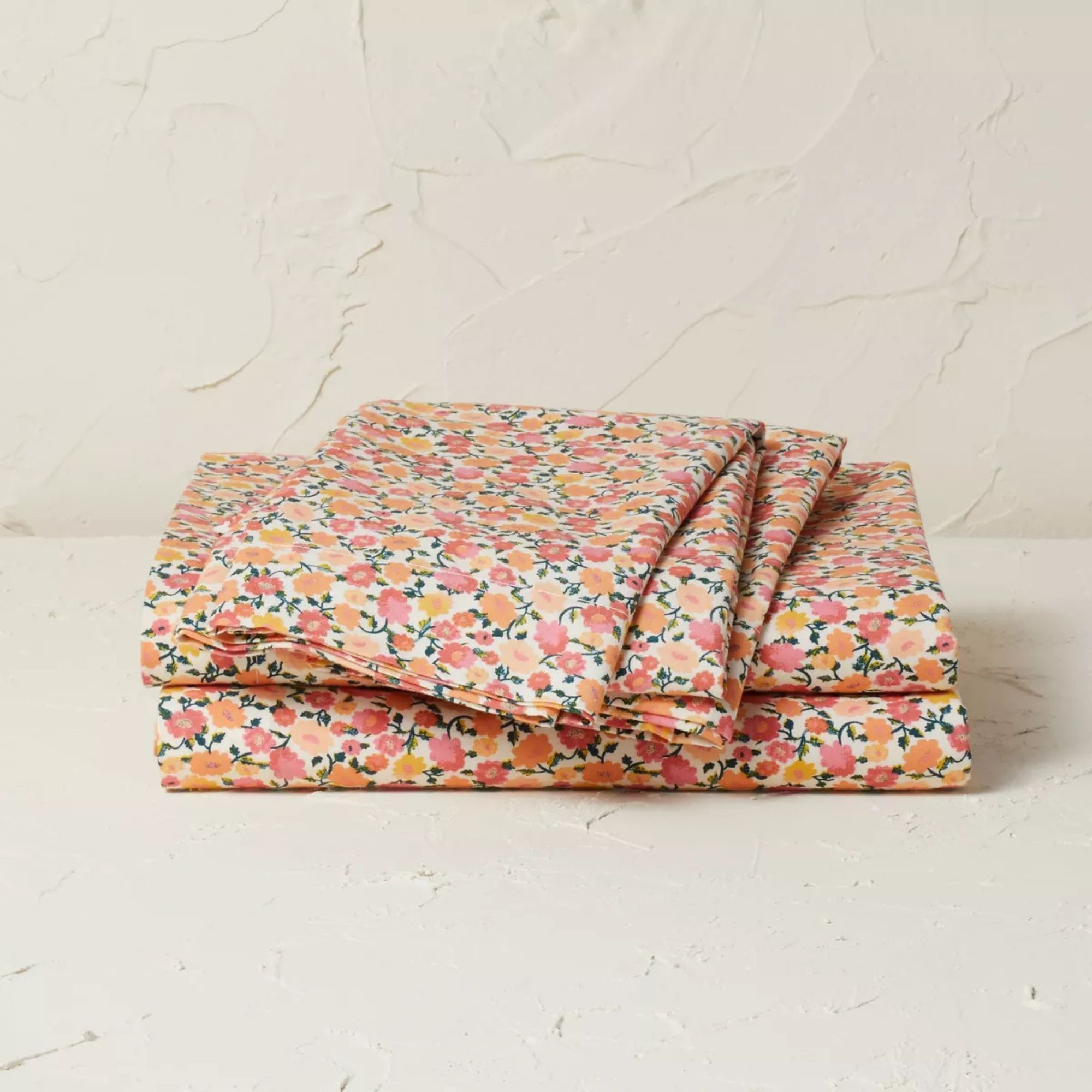 Ensemble de draps percale de coton imprimé - Opalhouse ™ conçu avec Jungalow ™ (floral) plein