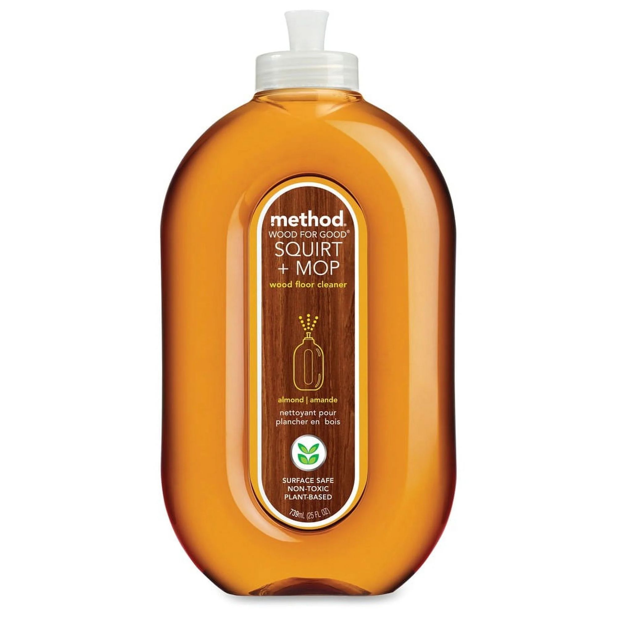 Une bouteille ovale en plastique transparent de nettoyeur de sol
