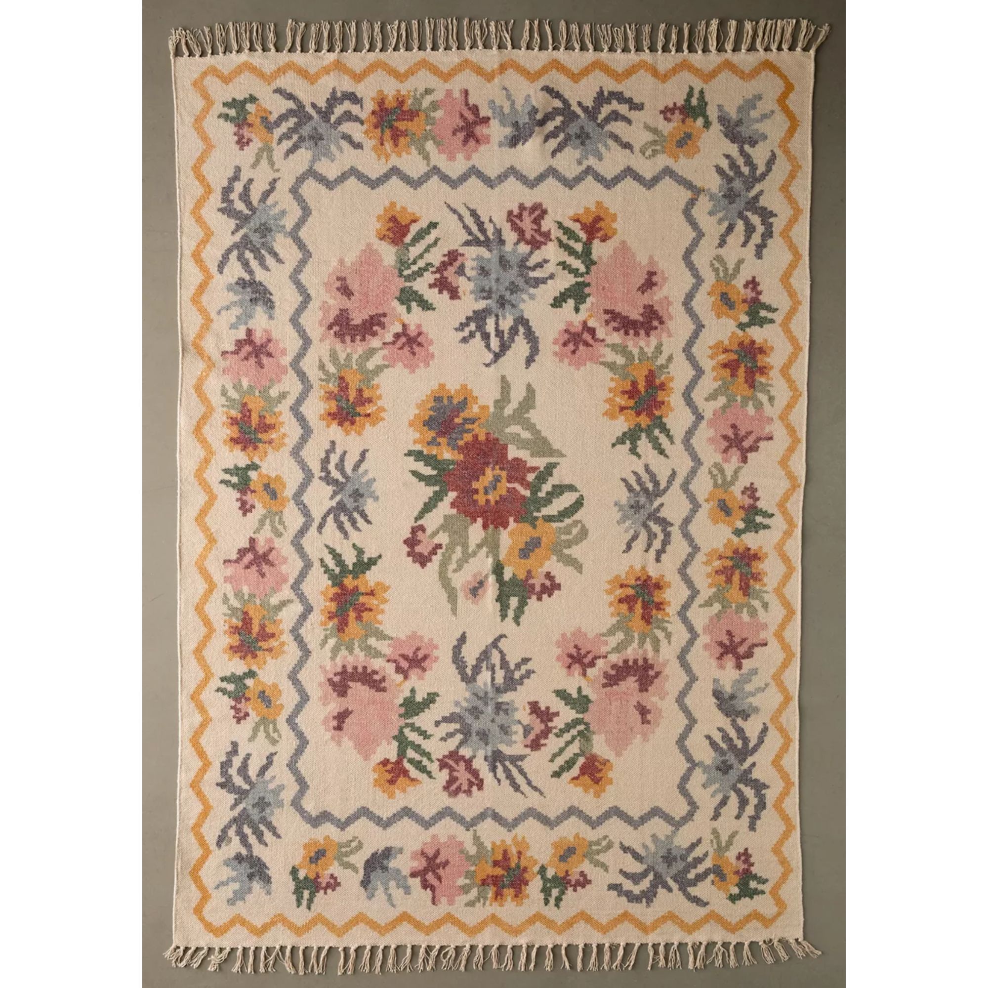 Tapis brossé à floral cottage