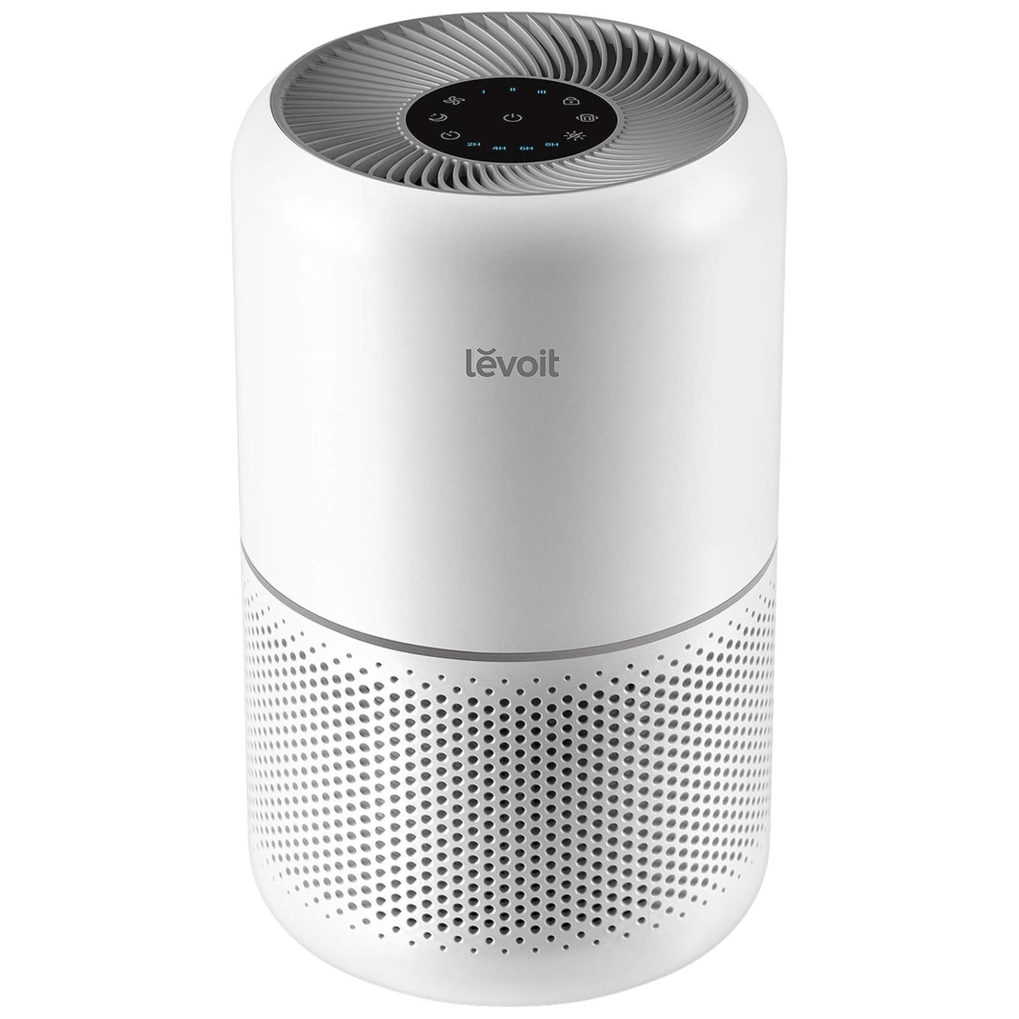 Un purificateur d'air cylindrique blanc