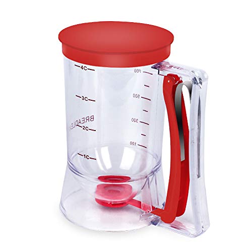 BBSTARZ PACKET SÉPARCATEUR Cupcakes Pancakes Cookie Cake Waffles Pâte Dispeller Séparateur Séparateur Crème de pâte Speratator Cup Mesurer les outils de cuisson (rouge)