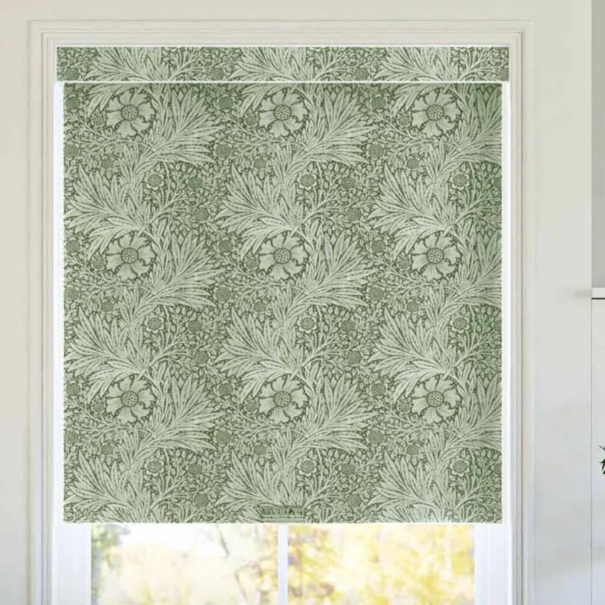 William Morris Room Stuffing Roller Shades (Marigold Moss)