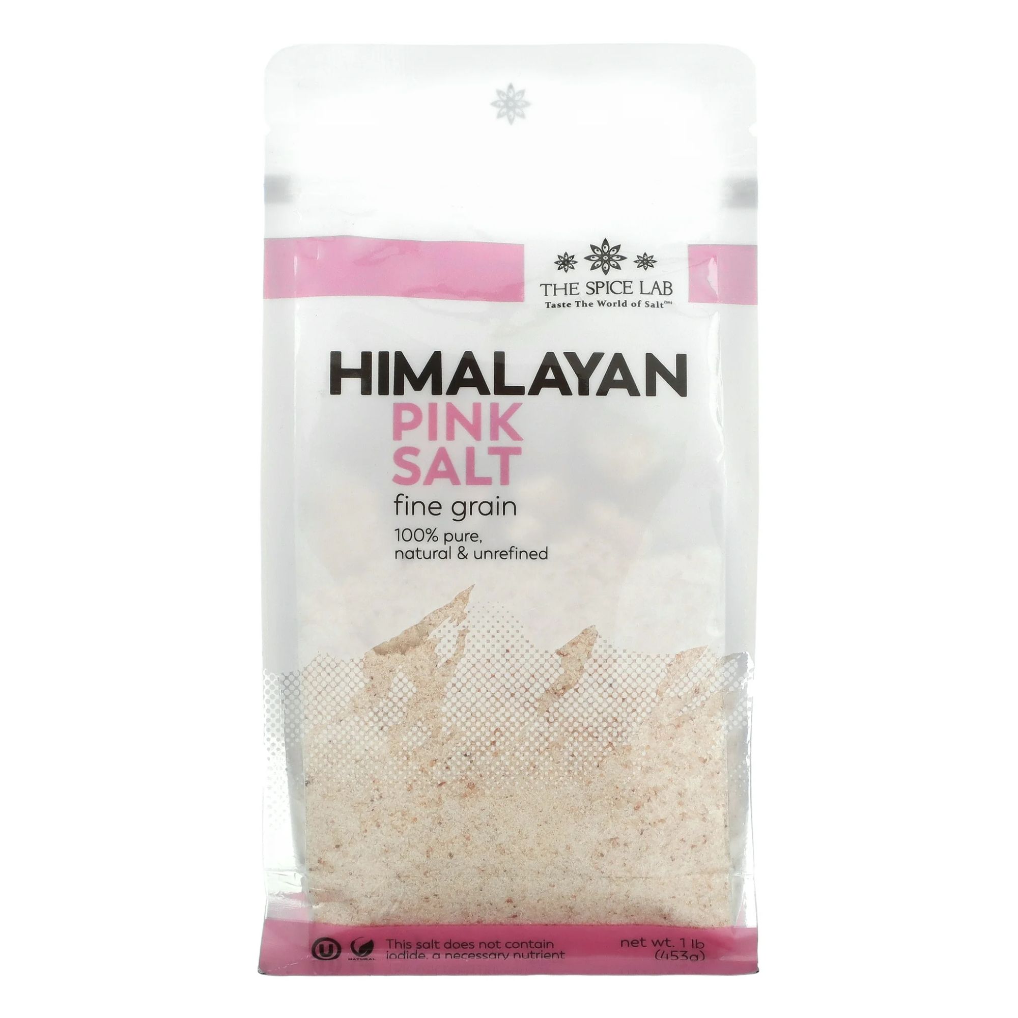 Un sac blanc et rose de sel de l'Himalaya