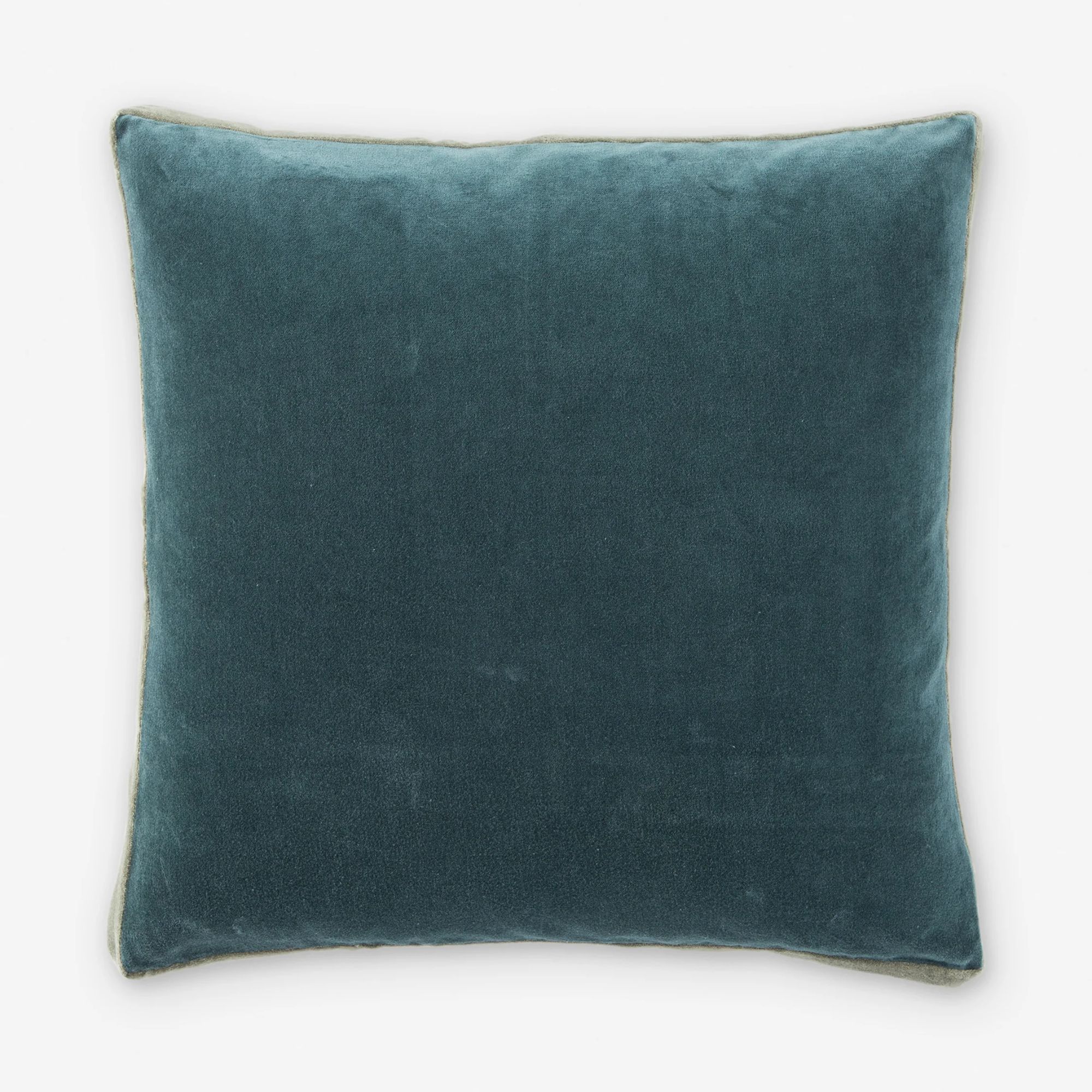 coussin carré en velours sarcelle