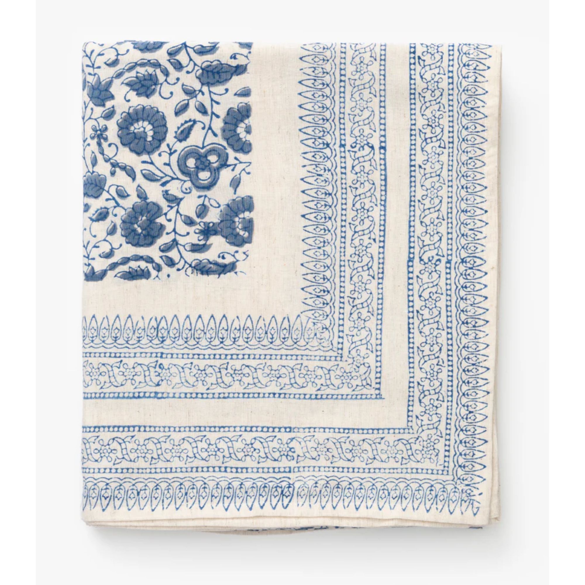 nappe à motifs bleu et blanc