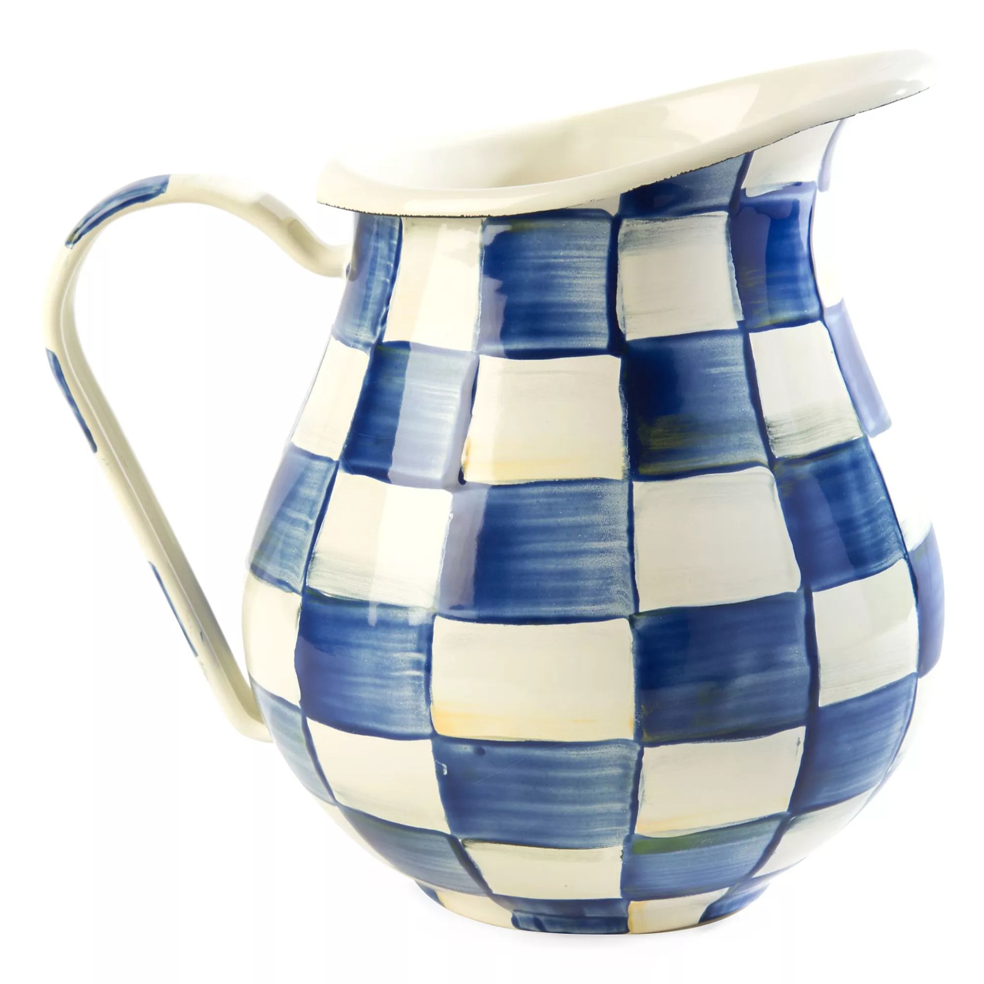 Mackenzie-Childs Royal Check Pitcher