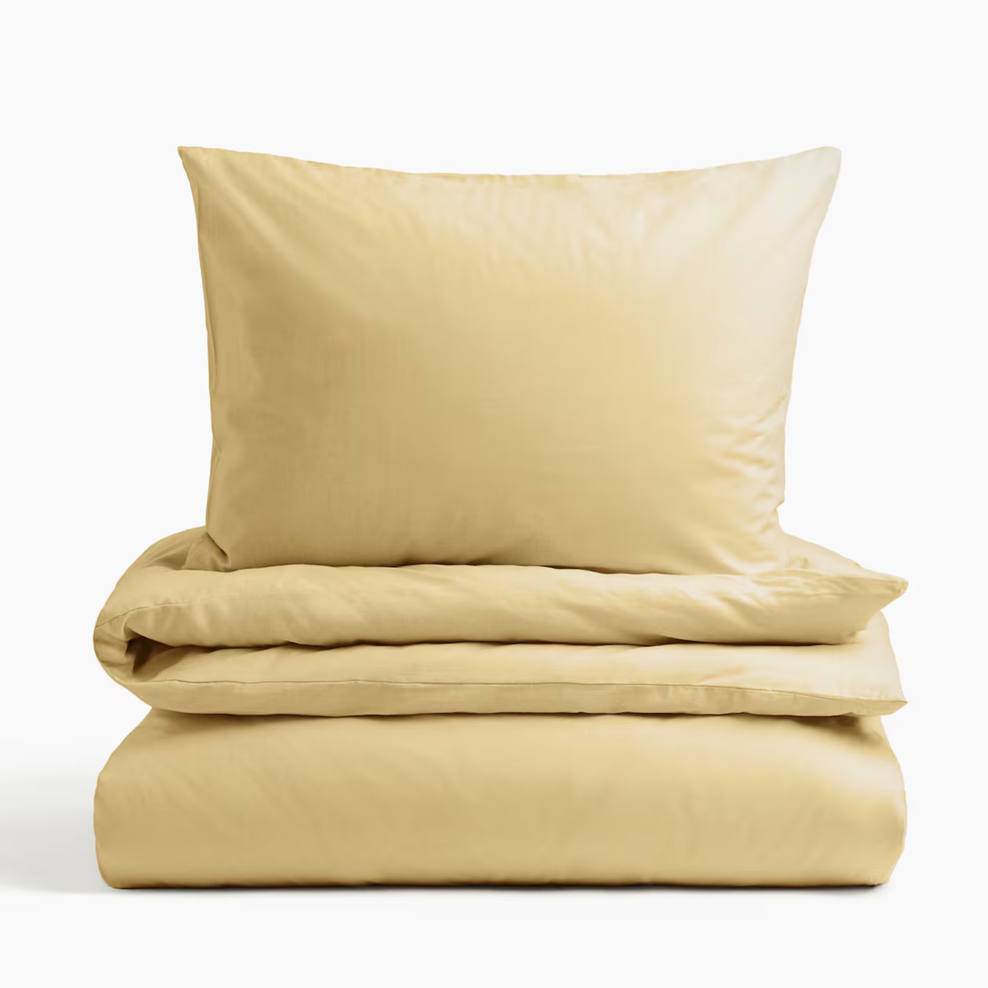 Ensemble de couvercle de couette jumeau en coton jaune poussiéreux
