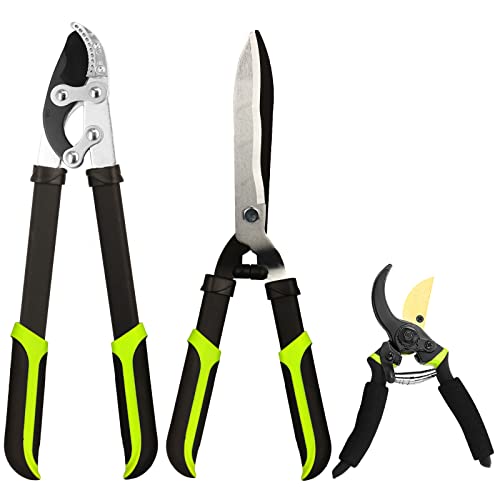YRTSH LOPPERS CHED CLIPPERS & PRUNERS COMBO SET CISEURS CHEDES 3 MOIES, CUTEUR DE RICHEMENT DU TRIMME TEPLE POUR LA COUR, LE PEZ ET JARDIN, CLIPTERS TOUPS PROFESSIONNEL