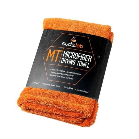 Sous-laboratoire Grande serviette de séchage en microfibre (24 pouces x 35 pouces) 1100gsm de nettoyage extérieur et de détail de tissu, en sécurité sur des garnitures en plastique, du verre, de la fibre de carbone, de la peinture