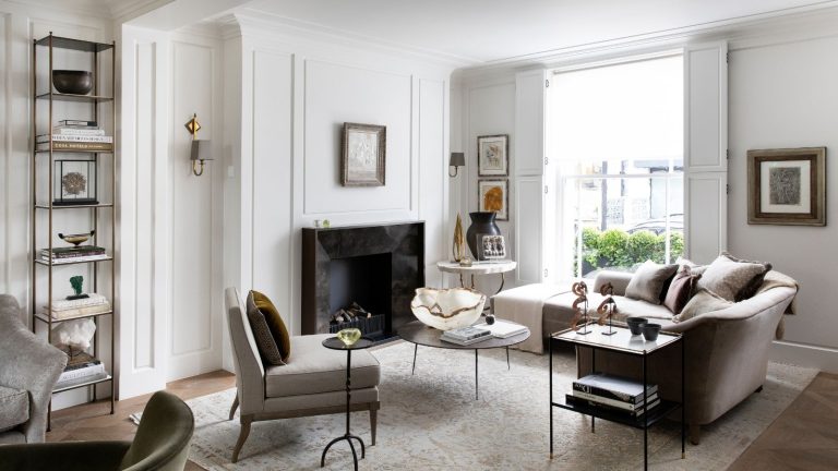 Bright white living room