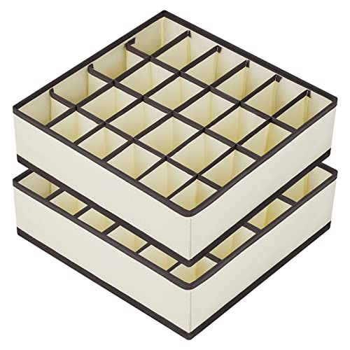 Joyoldelf Drawer Organizer 2 packs, 24 Cellules Closesible Closet Cabinet Cabinet Boxes pour sous-vêtements, chaussettes, soutien-gorge, mouchoirs, cravates, ceintures