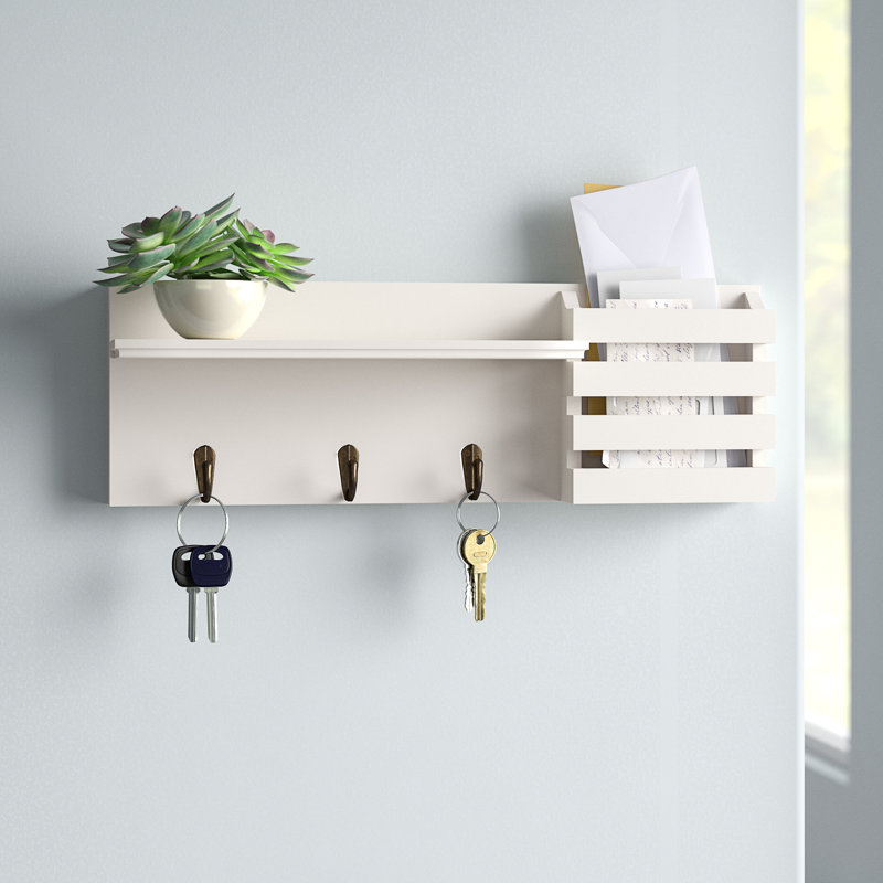 Organisateur de courrier mural Speight Wall Twillery Co.® avec des crochets et critiques clés | Wayfair