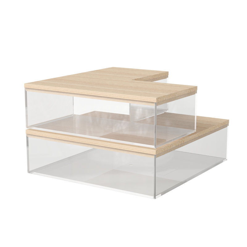 Martha Stewart Thomas Martha Stewart Clear Plastic Storage Organizer Bin avec couvercles et avis en bois | Wayfair
