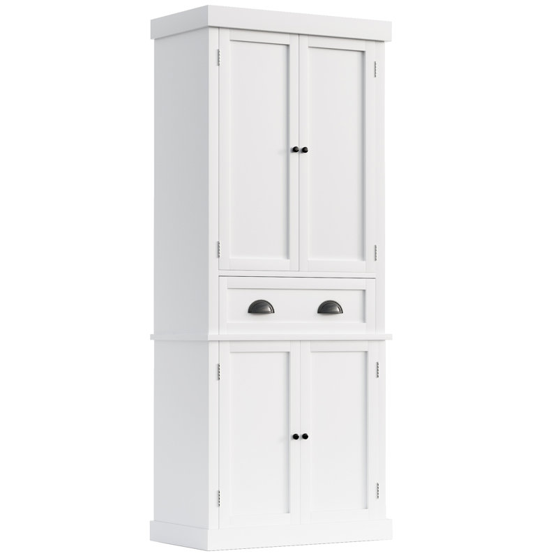 Red Barrel Studio® Tall Kitchen Pantry avec 4 portes et grand tiroir pour le salon et les critiques de salon | Wayfair