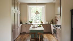 Devriez-vous choisir un bar de petit-déjeuner ou un îlot de cuisine? Les concepteurs pèsent sur le meilleur design pour votre espace A pink and green Victorian kitchen by deVOL