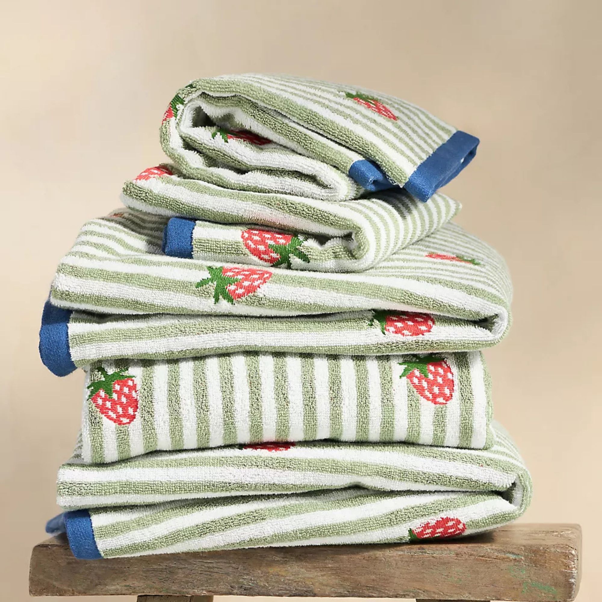 Collection de serviettes en coton icône de fruits