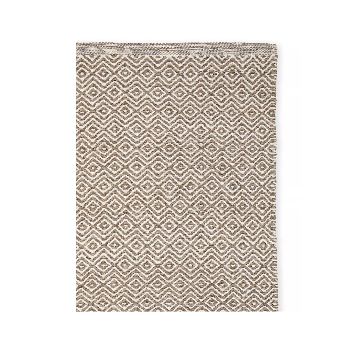 Un tapis extérieur beige géométrique