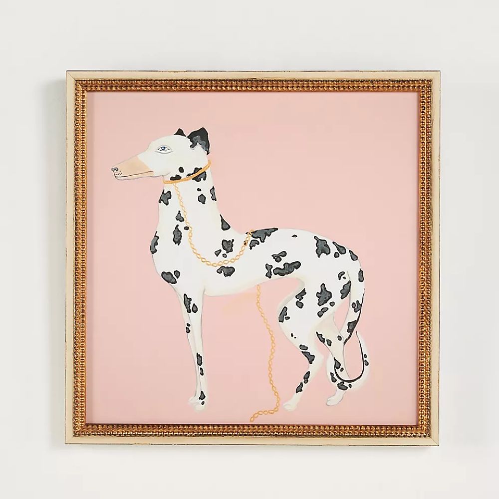 Arlequin sur l'art mural rose