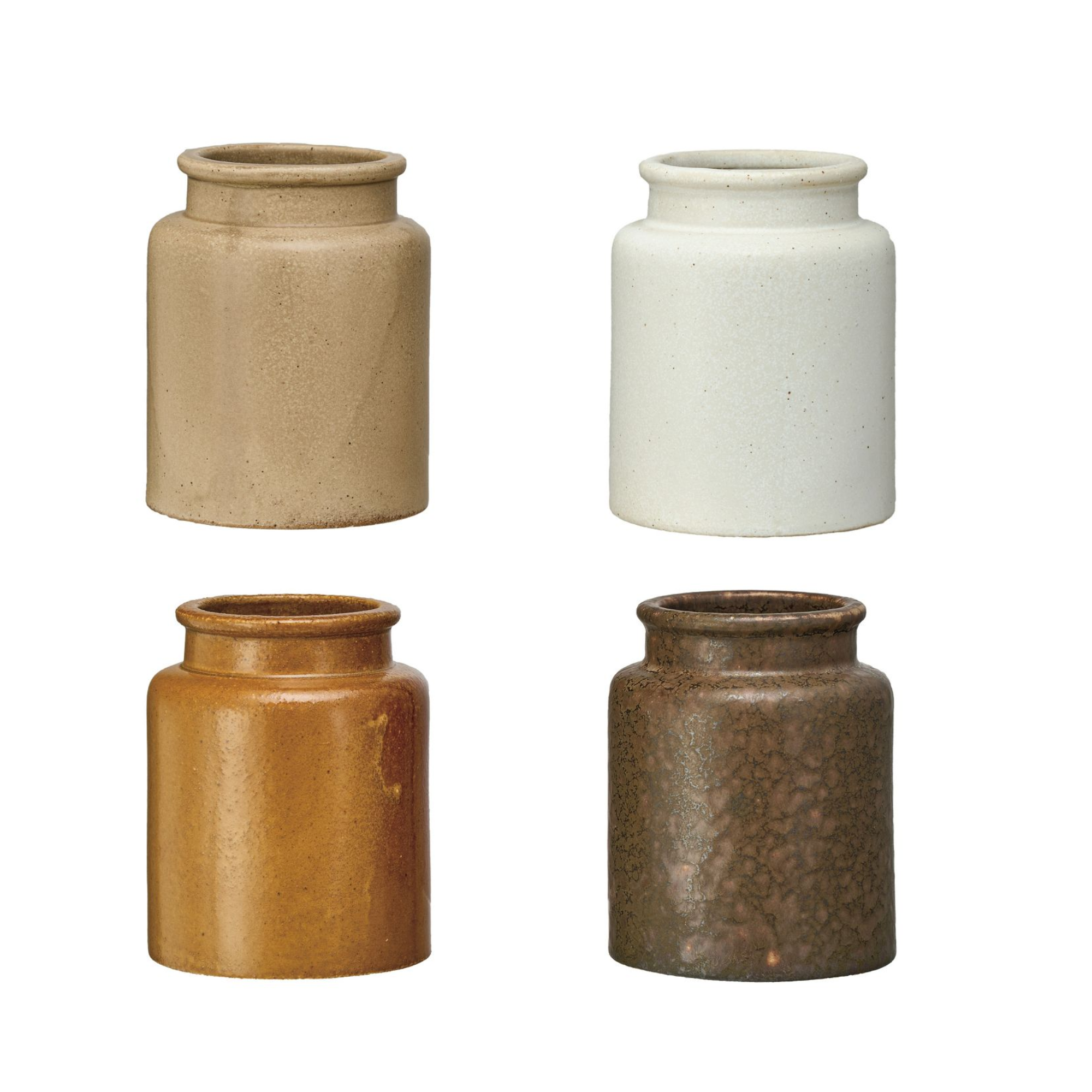 Ensemble de quatre pots en couleurs différentes