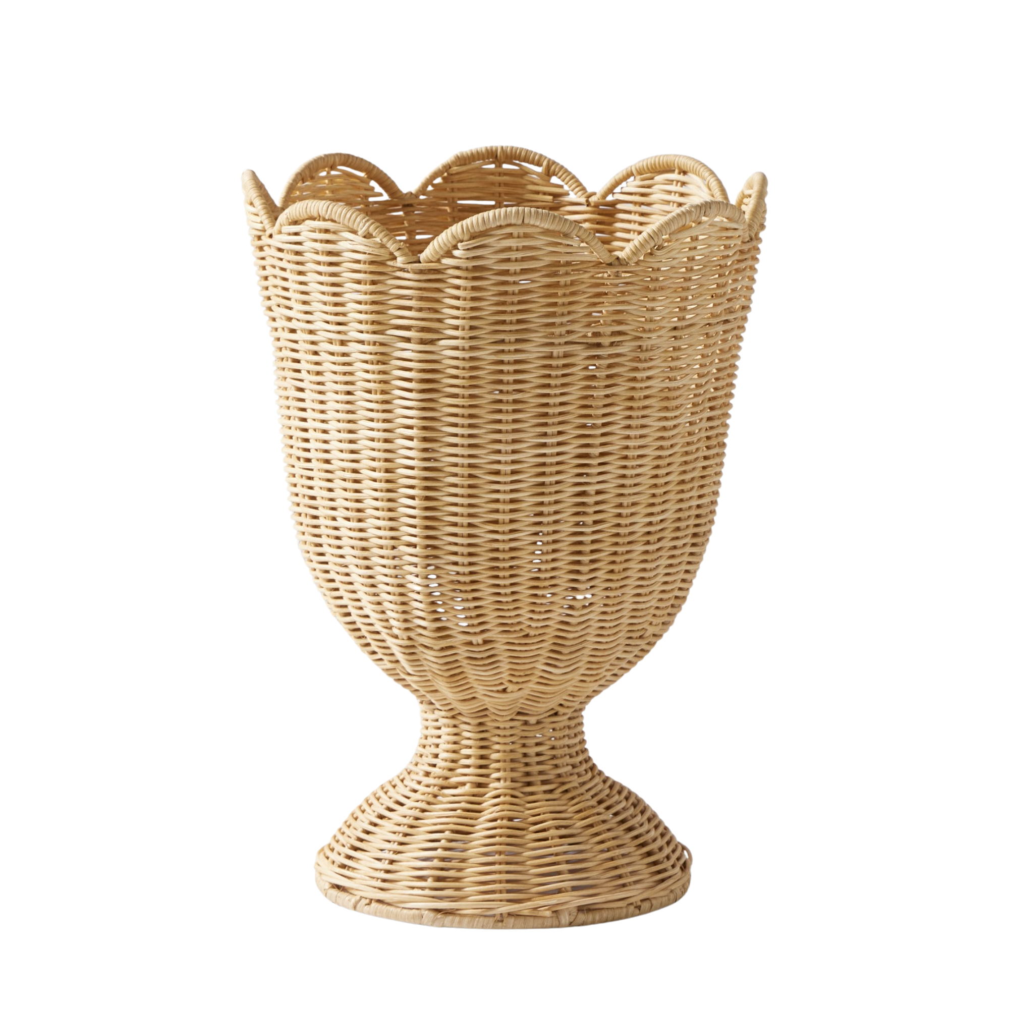 un jardinière en rotin