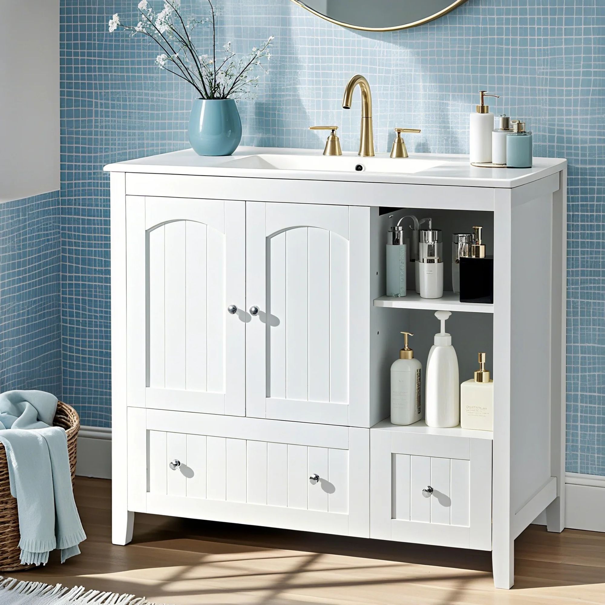 Ensemble de vanité de salle de bain moderne ktaxon