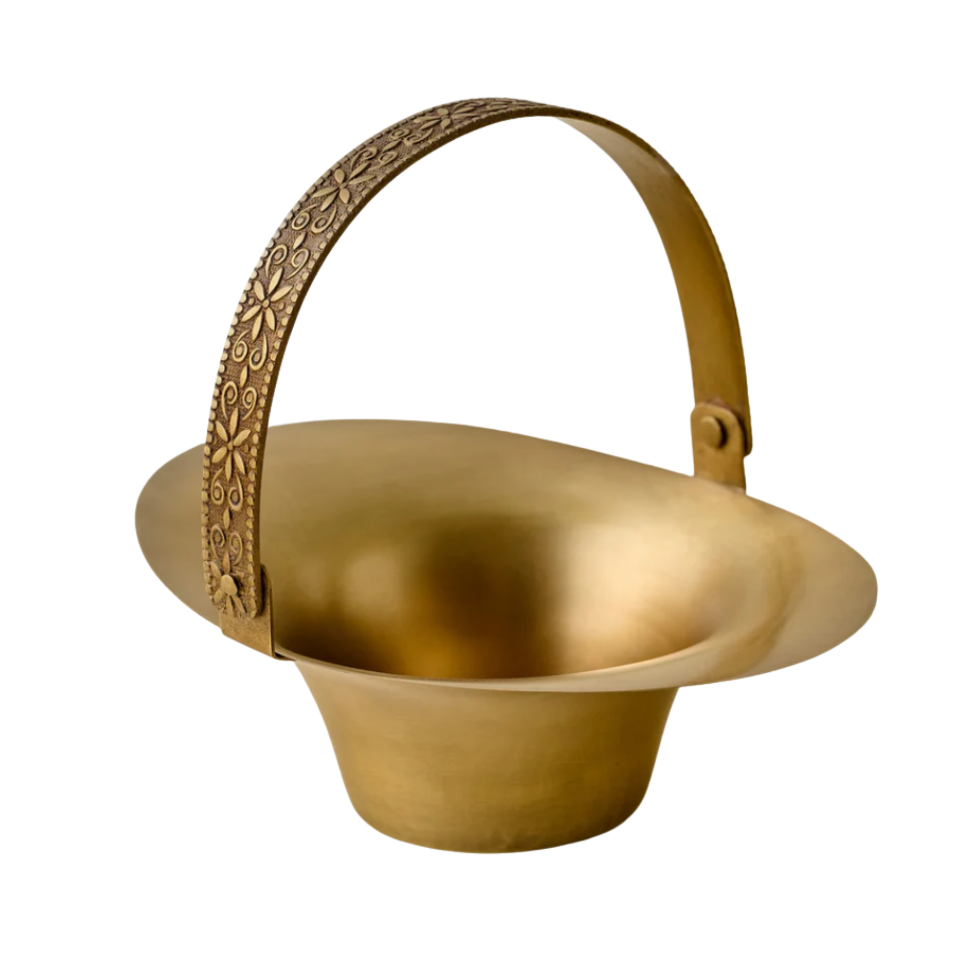 petit panier décoratif en laiton