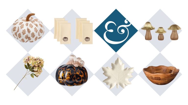 Si vous allez acheter un décor d’automne d’Aldi, laissez-moi vous montrer la modification la plus chic de pièces dignes en dupe comme celle-ci, ceci, et ceci collage of products from ALDI's fall decor drop including floral plush pumpkin, a glass pumpkin, and decorative fall themed kitchen and tableware