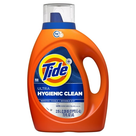 Tide Détergent à lessive liquide ultra hygiénique propre, parfum original, 73 fl oz, 52 charges