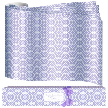 Scentorini Doublures de tiroir parfumées à la lavande, 15 feuilles de papier pour tiroir, cadeau pour la décoration intérieure, 14,3 x 19,5 po