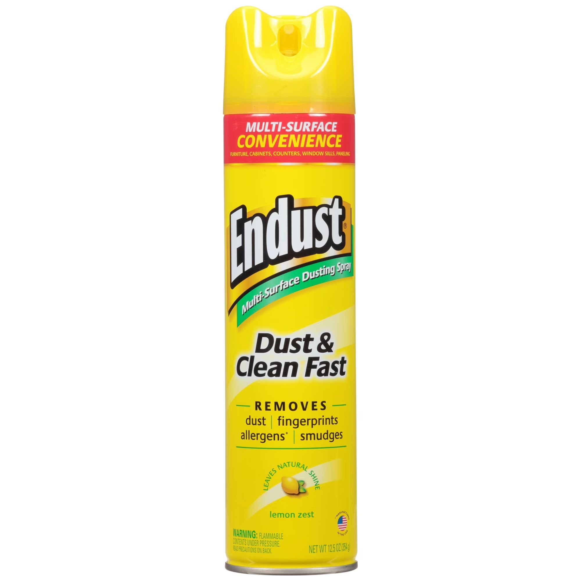 Une bombe aérosol jaune d'Endust
