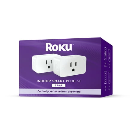 Roku Smart Home Indoor Smart Plug Se (paquet de 2) 15 ampères avec planification personnalisée, alimentation à distance et commande vocale