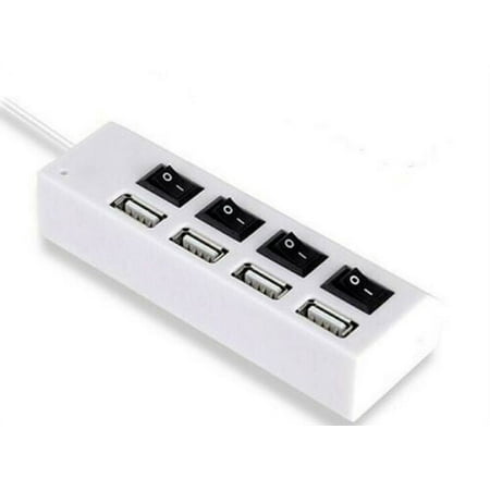 Cablevantage Hub de chargeur multiple USB 2.0 à 4 ports, adaptateur haute vitesse, interrupteur marche/arrêt, ordinateur portable/pc