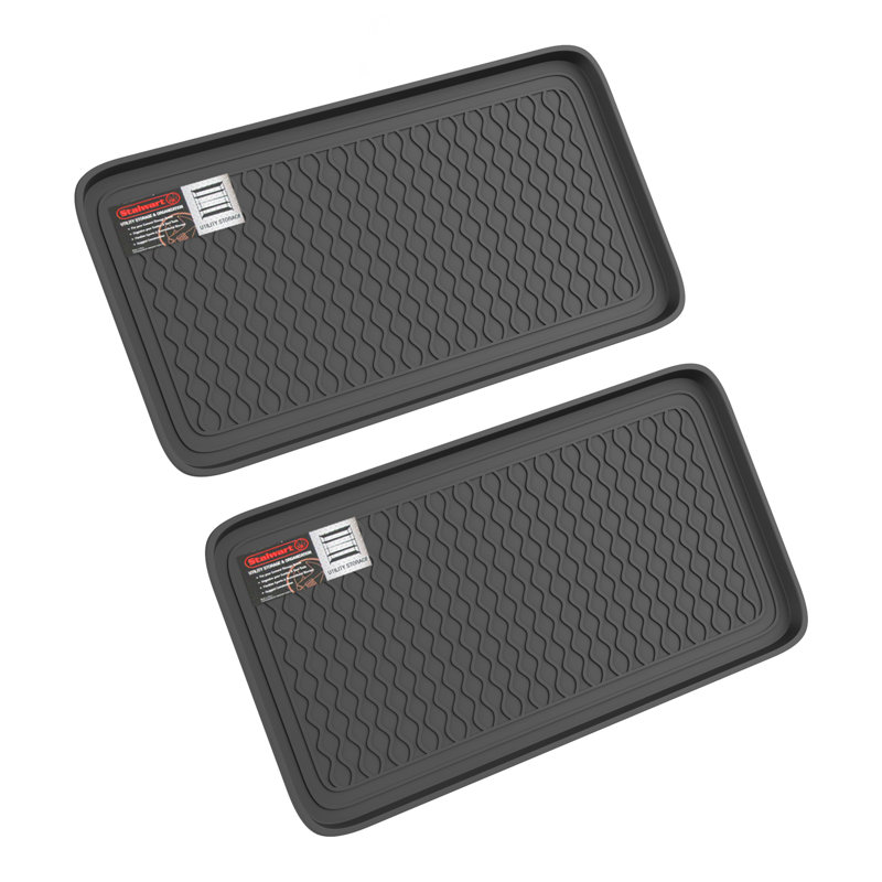 Stalwart Lot de 2 plateaux de bottes toutes saisons – Tapis à chaussures utilitaire en plastique résistant à l'eau pour une utilisation intérieure/extérieure et une utilisation en intérieur/extérieur. Commentaires | Wayfair