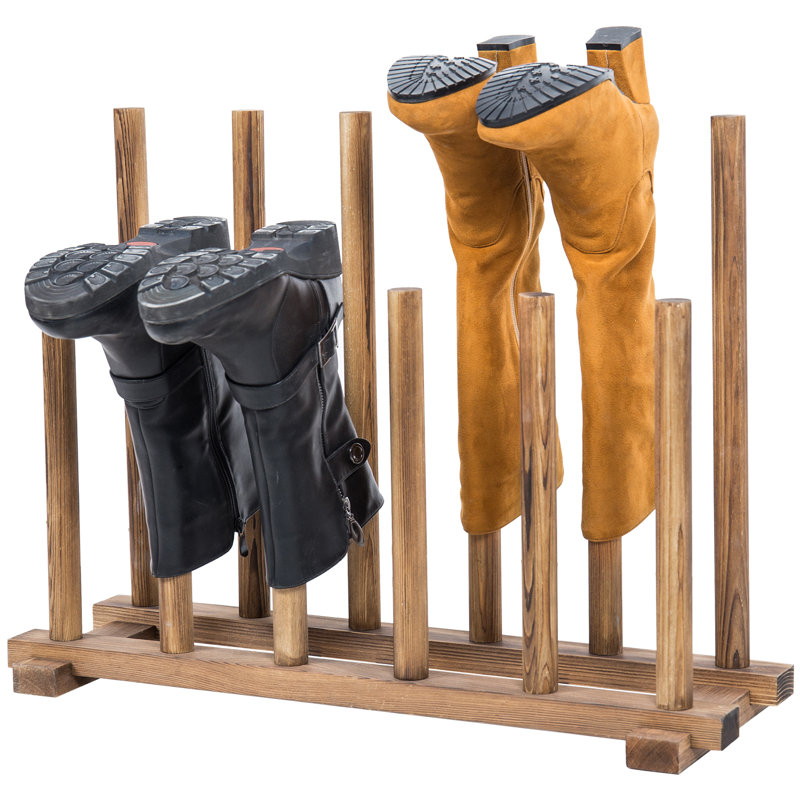 Millwood Pines 6 paires d'étagères de rangement pour bottes en bois et amp; Commentaires | Wayfair