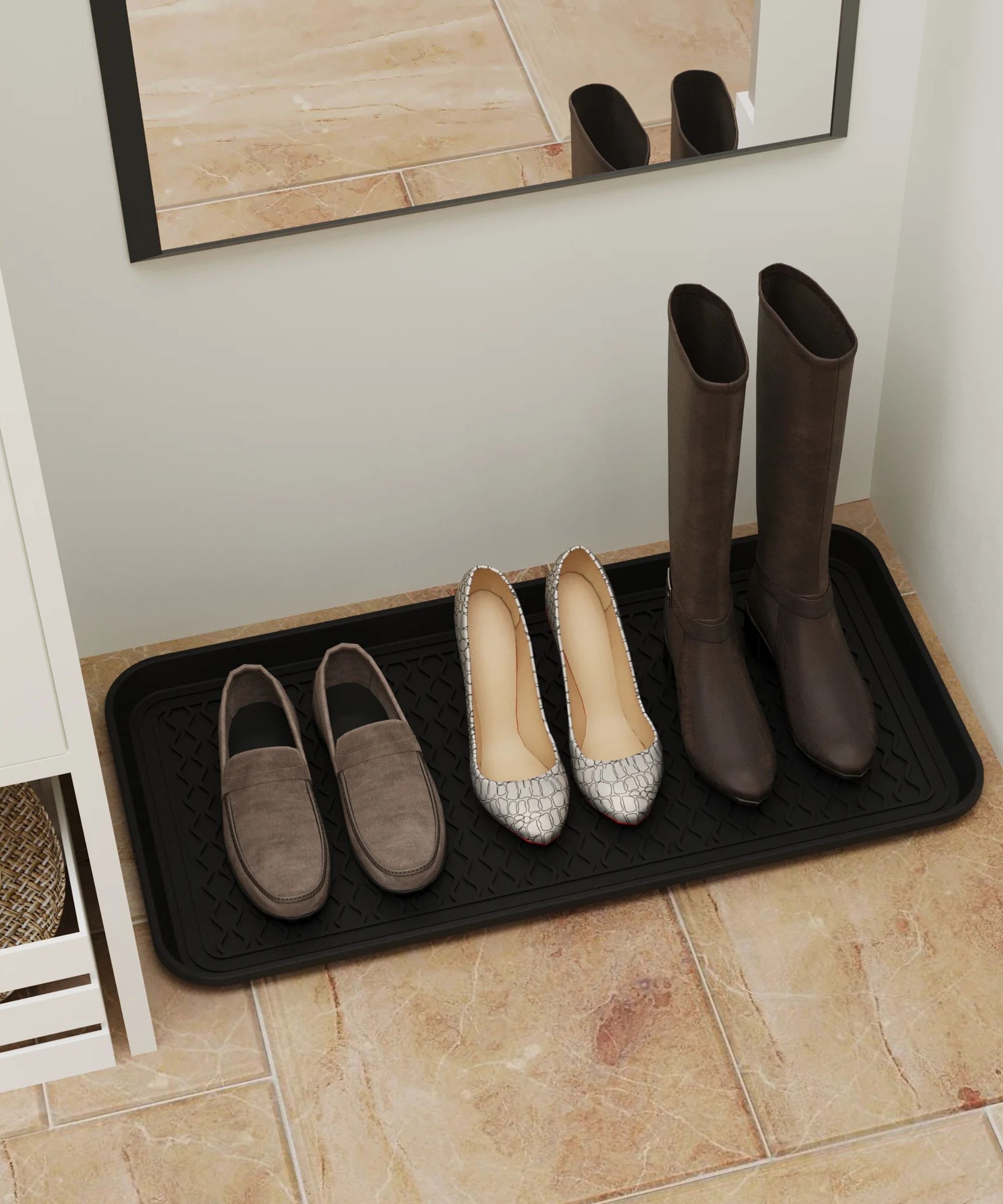 Plateau de démarrage de Walmart sur sol carrelé en pierre