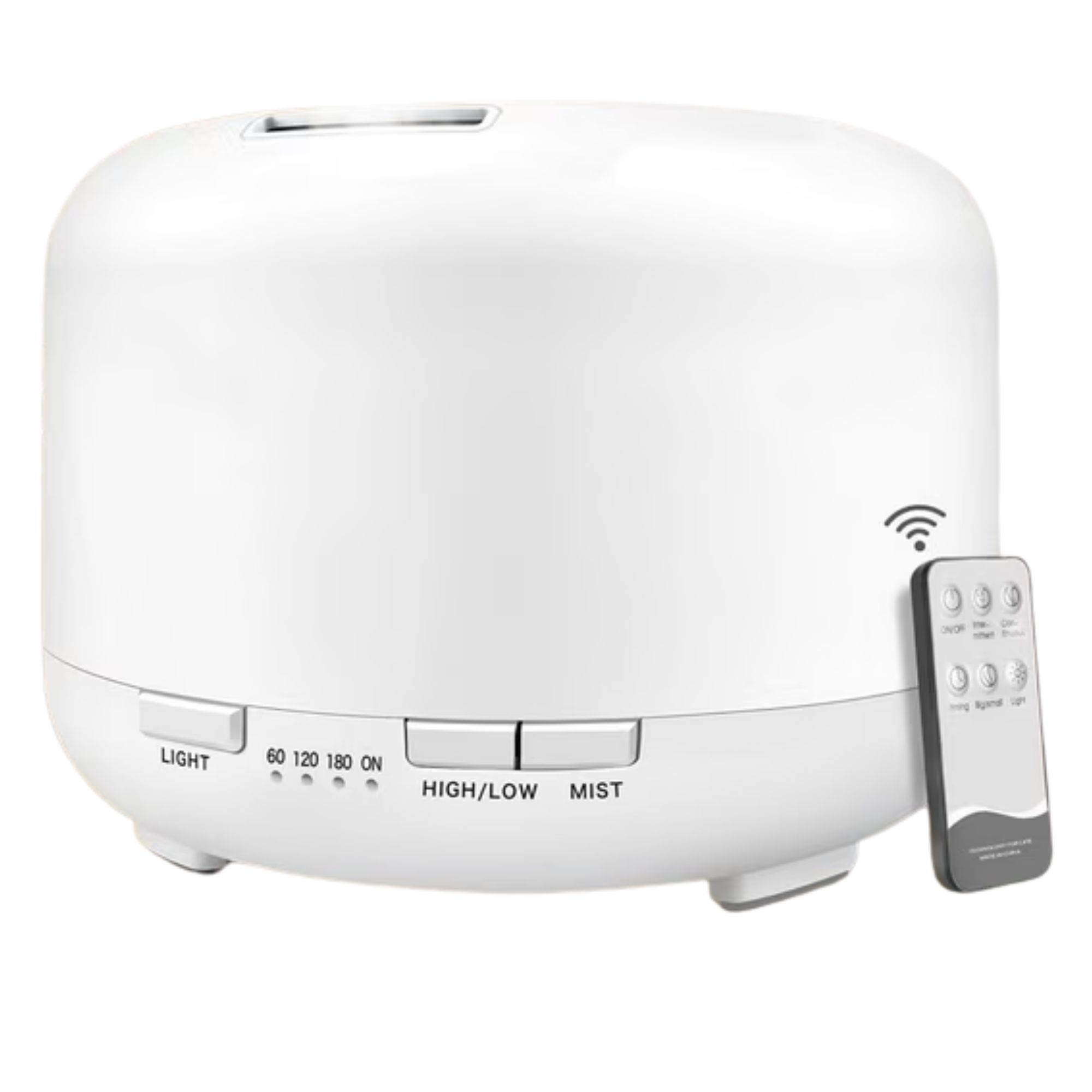 Un diffuseur d'huiles essentielles BCOOSS 500 ml blanc avec télécommande